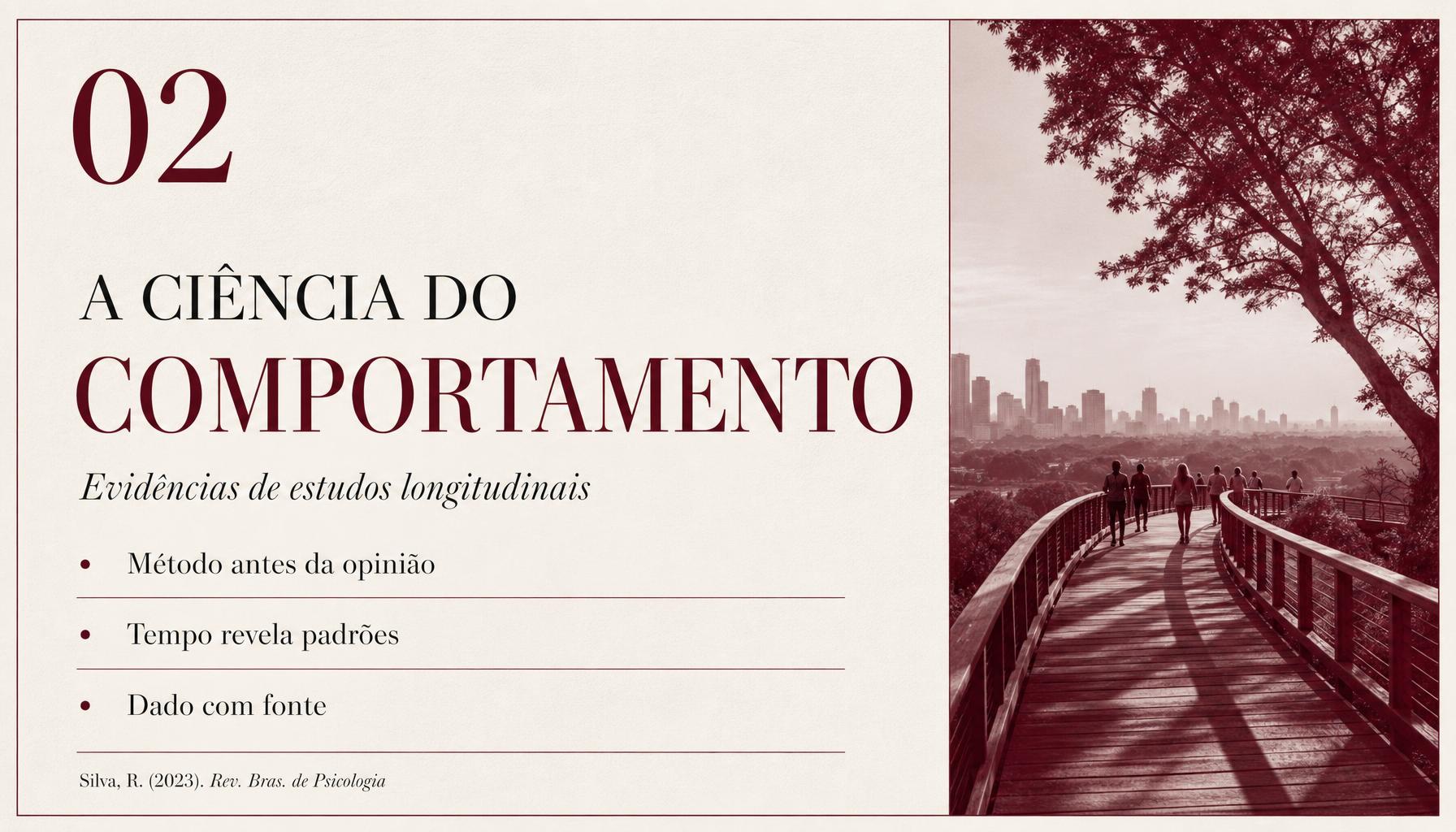 Exemplo de slide no estilo Acadêmico editorial